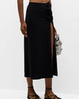 Tess Long Straight Skirt in Black