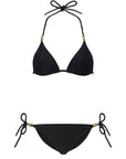 Black Triangle Rope Bikini Top and Triangle Bottom Set