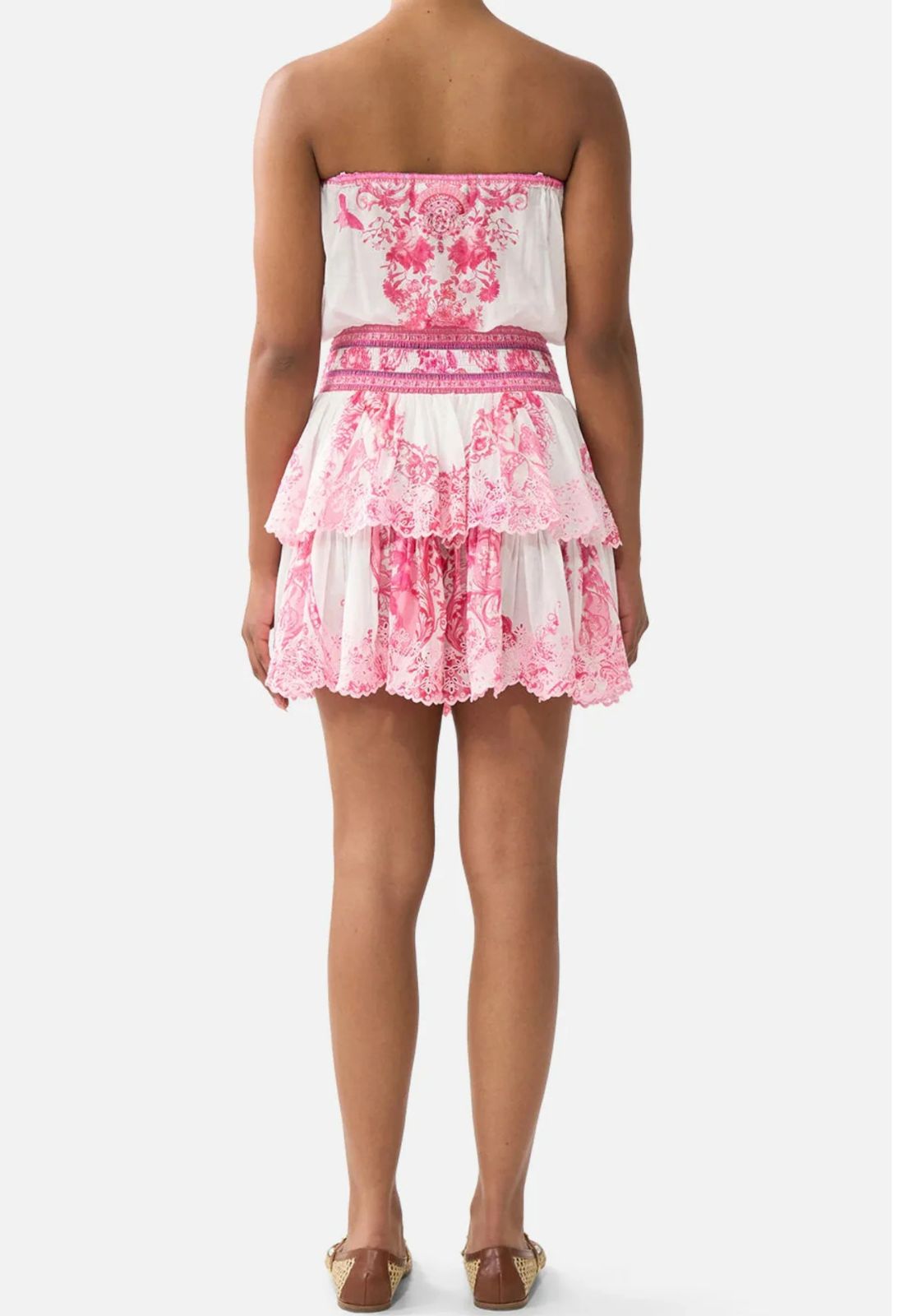Shirred Waist Mini Dress in Livin La Vida Rosa