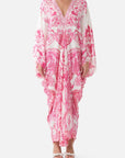 T Shape Long Kaftan in Livin La Vida Rosa