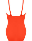 Grace Infiniti Plunging Back Swimsuit in Orange Infiniti
