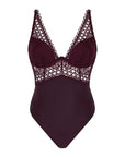 Eloge Du Desir Single Wire Bodysuit in Deep Berry