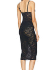 Le Stretch Lace Slip Dress in Black