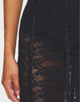 Le Stretch Lace Pencil Skirt in Black