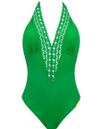 Ajourage Couture Non Wire Swimsuit Plunging Neckline in Ajourage Vert