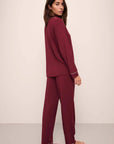 Gisele Long PJ Set in Cabernet/Ivory