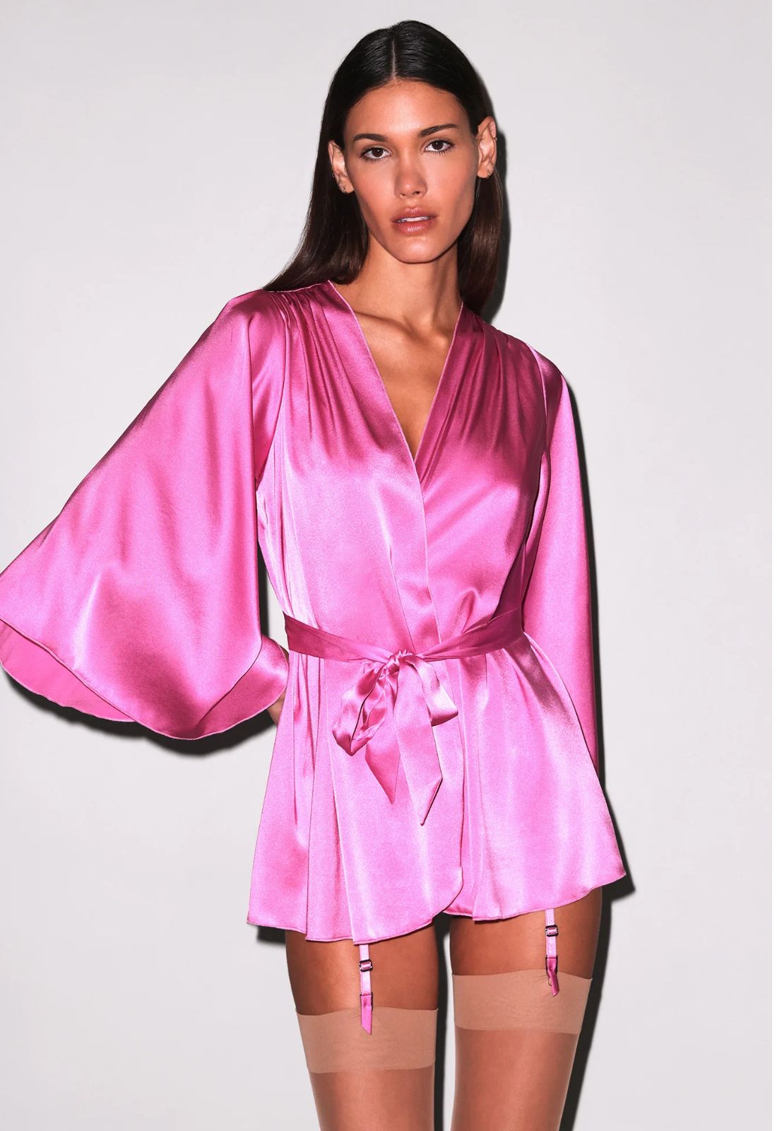 Angel Sleeve Robe in Pink Desire