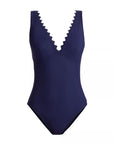 Ines V-Neck One-Piece in Navy