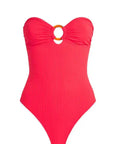 Cozumel One-Piece Swimsuit in Red Ribbed