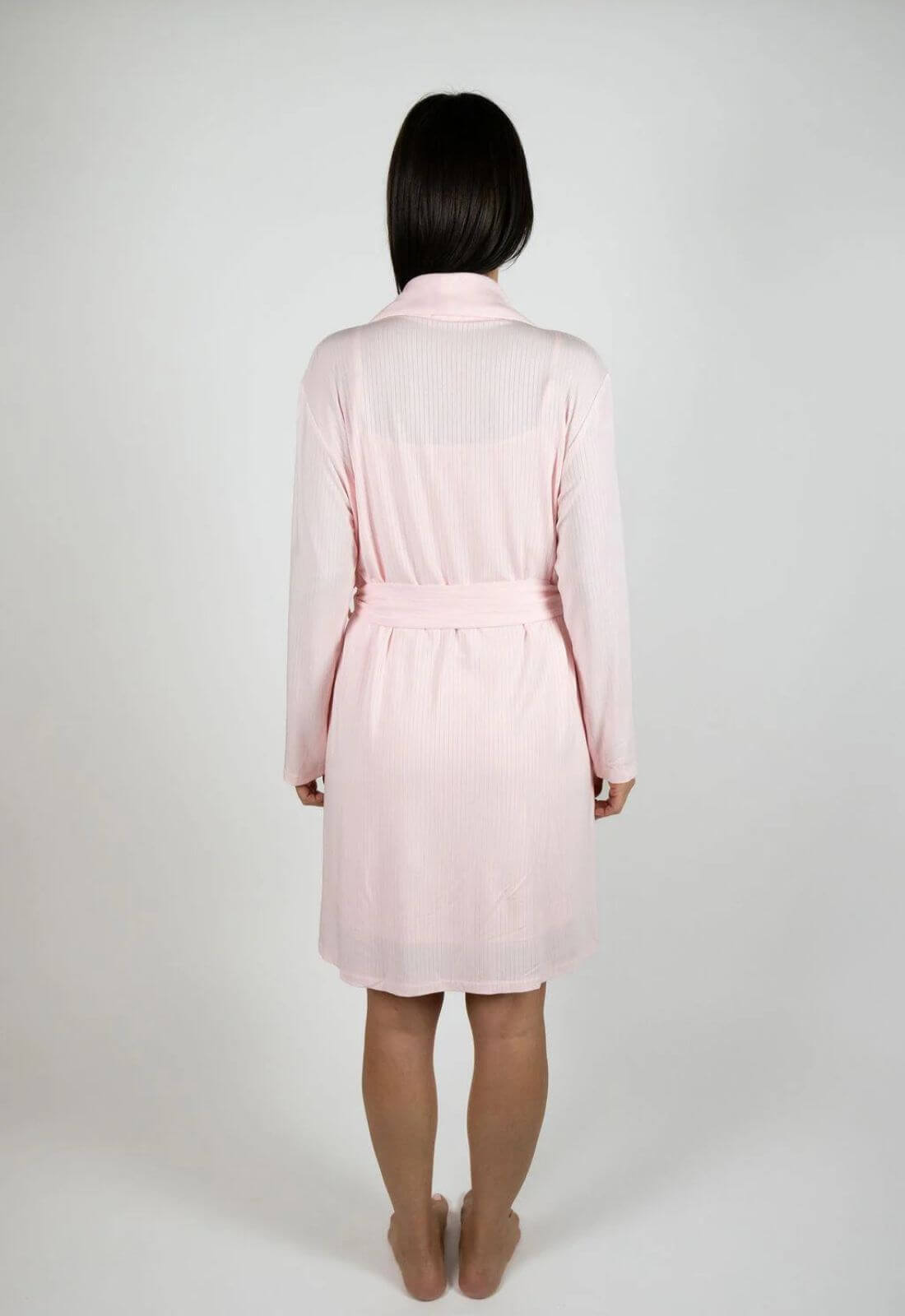 Cannes Pinstripe Robe in Pink Dogwood