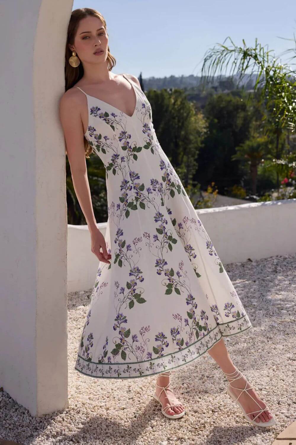 Anya Midi Dress in Ivory