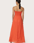 Melody Maxi Linen Dress in Salsa