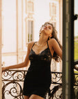 Romanza Slip Dress in Black
