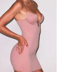 Le Stretch U-Plunge Mini Slip Dress