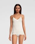 Elegance Satin Wool and Silk V-Neck Camisole 