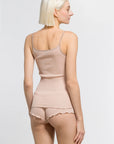 Elegance Satin Wool and Silk V-Neck Camisole 