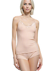 Elegance Satin Wool and Silk V-Neck Camisole 