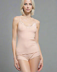 Elegance Satin Wool and Silk V-Neck Camisole 