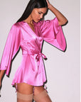 Angel Sleeve Robe in Pink Desire