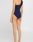 Tess One Shoulder One Piece in Navy