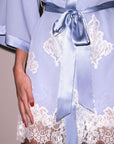 Lace Applique Robe in Cloud