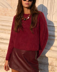 Niall Cashmere Sweater in Syrah