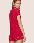 Gisele Shortie Printed PJ Set in Nutcracker Holly Red/Ivory