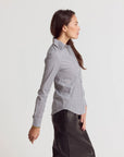 The Icon Shirt in Gunmetal/White Stripe