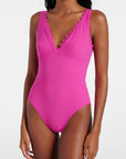 Ines V-Neck One-Piece in Zinnia