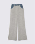 Oversized "Courchevel" Shirt in Knit and Denim and Pants Set