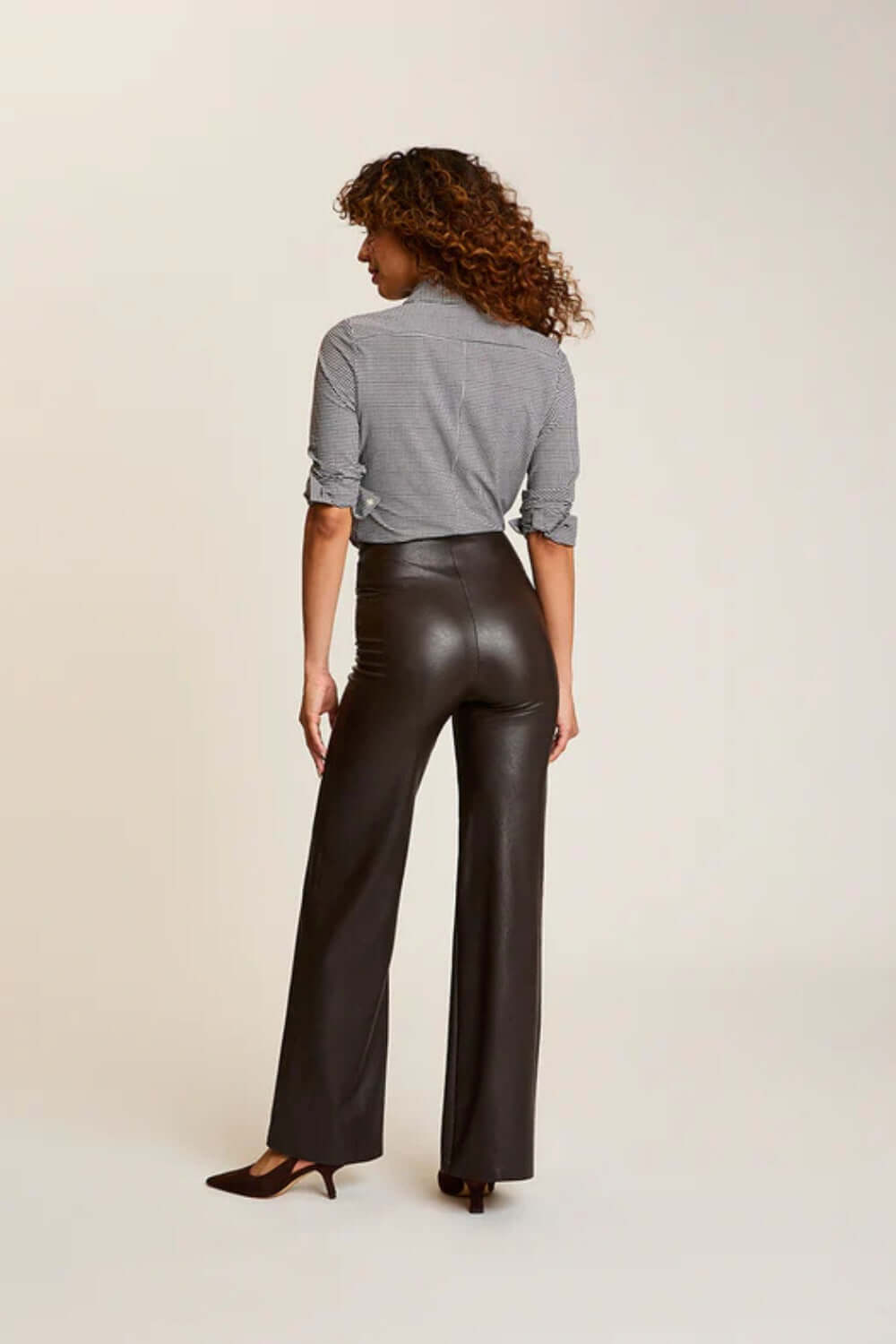 Faux Leather Wide Leg Pant
