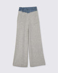 Oversized "Courchevel" Shirt in Knit and Denim and Pants Set