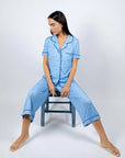 Jolene Cropped Pajama Set in Antigua