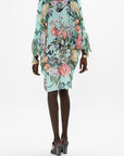 Tie Sleeve Short V-Neck Kaftan in Petal Promise Land