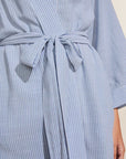 Nautico Long Robe in Wedgewood Blue/White
