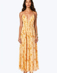 Dorinda Crinkle Chiffon Dress in Golden Hour