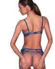 Lily Embroidery Demi Bra in Denim