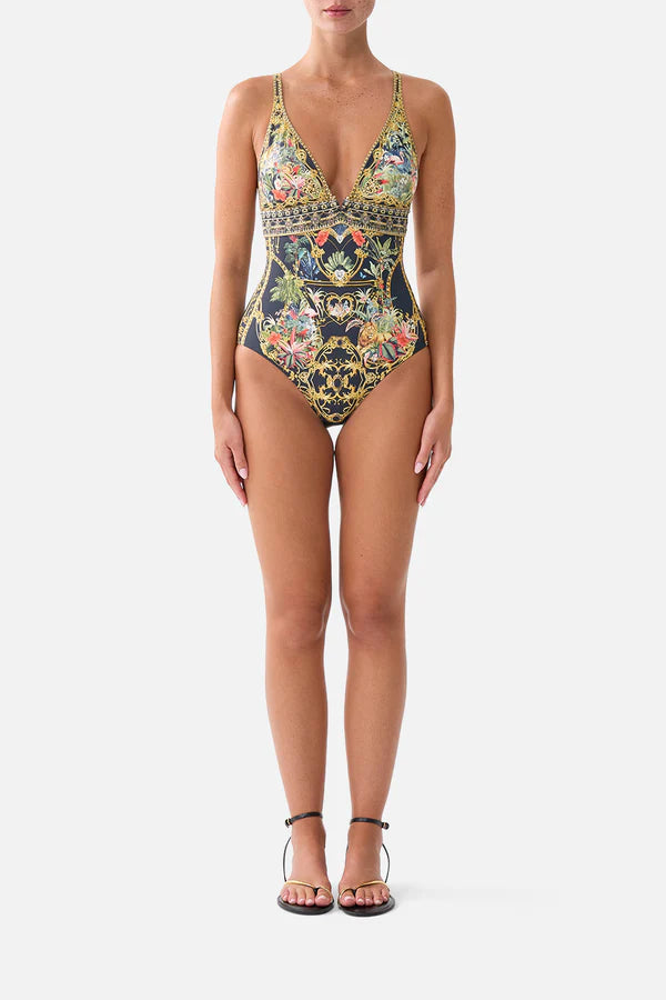 High Tri One-Piece Swimsuit in Palace Zoology