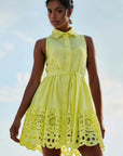 Lace Collared Dress in Yellow