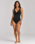 Lola V-Neck One-Piece in Black