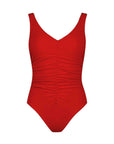 Smart V-Neck One Piece 209-570 in Cherry