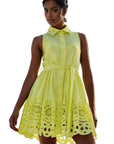 Lace Collared Dress in Yellow