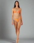 Bralette Bikini with top Split bottom Set in Naranja