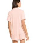 Gisele Relaxed Short PJ Set in Velvet Pink/Ivory