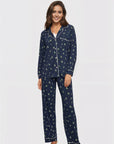 Gisele Printed Long PJ Set in Woodland Pine