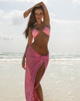 Midi Net Sarong in Pink Cream