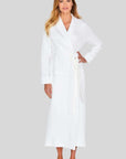 Kelly Long Sleeve Jacquard Long Robe in White