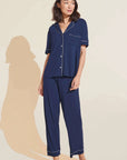 Gisele Cropped PJ Set in Navy/Ivory