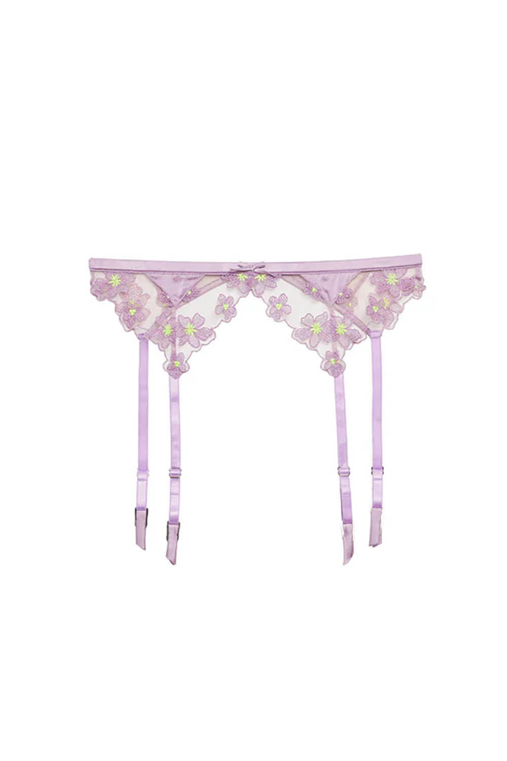 Petal Embroidery Garter Belt