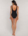 Sadie V-Neck Silent Underwire One-Piece in Black